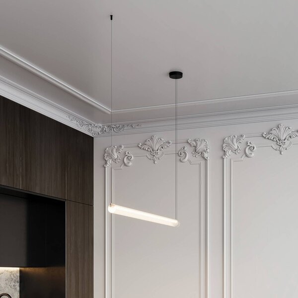 Wever & Ducré Lighting Lampa wisząca Finelle 1.0, możliwość ściemniania, kremowy / amber, salon / jadalnia, szkło, nowoczesny