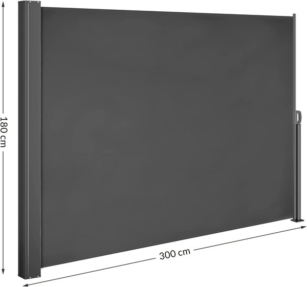 Boczna markiza NOSARA na taras, 180x300cm, antracyt Casaria