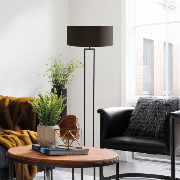 Steinhauer Lampa stojąca Stang, możliwość ściemniania, czarny, salon / jadalnia, metal, nowoczesny