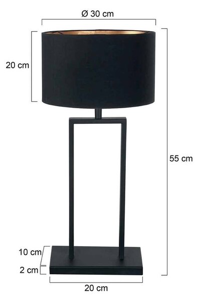 Steinhauer Lampa stołowa Stang, możliwość ściemniania, czarny, salon / jadalnia, metal, nowoczesny