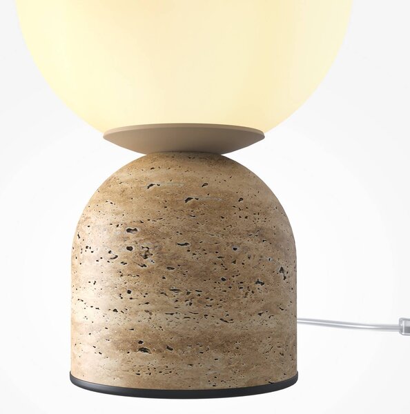 Maytoni Lampa stołowa Tavo, kremowy / amber, sypialnia, szkło, nowoczesny