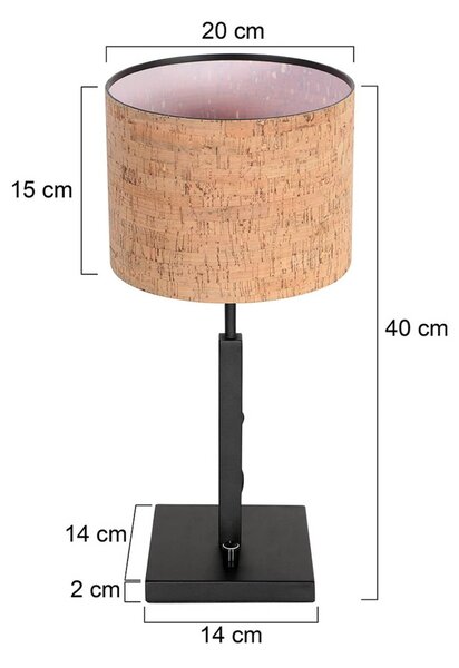 Steinhauer Lampa stołowa Stang, czarny, salon / jadalnia, metal, nowoczesny
