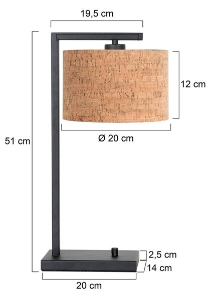 Steinhauer Lampa stołowa Stang, czarny, salon / jadalnia, metal, nowoczesny