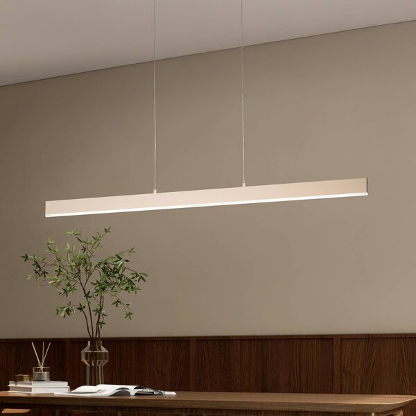 FISCHER & HONSEL Lampa wisząca Silvano, możliwość ściemniania, kremowy / amber, salon / jadalnia, metal, nowoczesny