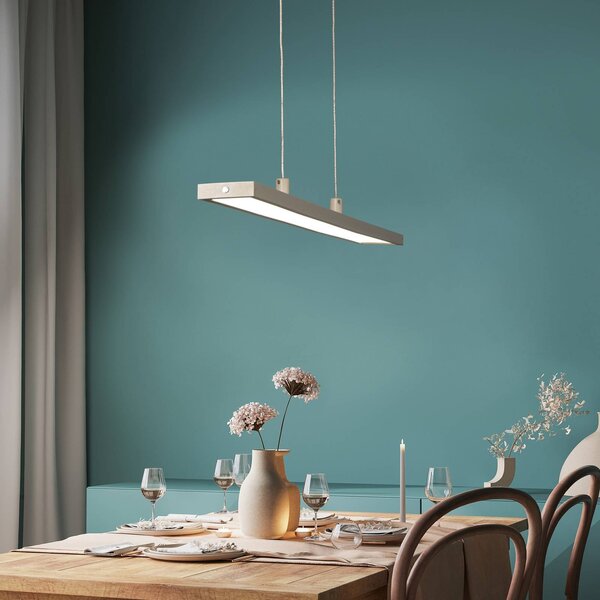FISCHER & HONSEL Lampa wisząca Marlo, możliwość ściemniania, kremowy / amber, salon / jadalnia, metal, nowoczesny