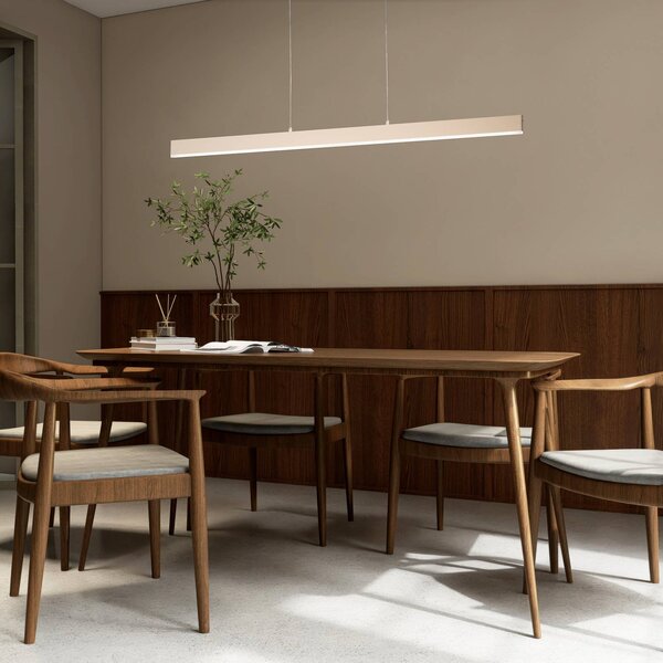 FISCHER & HONSEL Lampa wisząca Silvano, możliwość ściemniania, kremowy / amber, salon / jadalnia, metal, nowoczesny