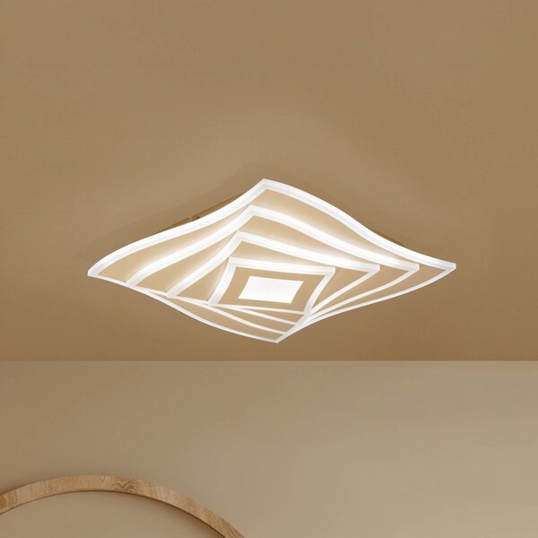 FISCHER & HONSEL Lampa sufitowa HERO, możliwość ściemniania, kremowy / amber, salon / jadalnia, metal, nowoczesny