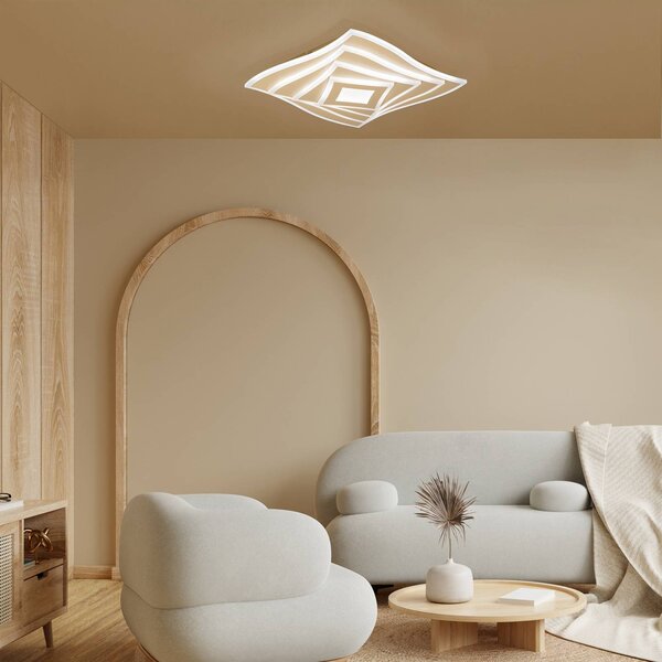 FISCHER & HONSEL Lampa sufitowa HERO, możliwość ściemniania, kremowy / amber, salon / jadalnia, metal, nowoczesny