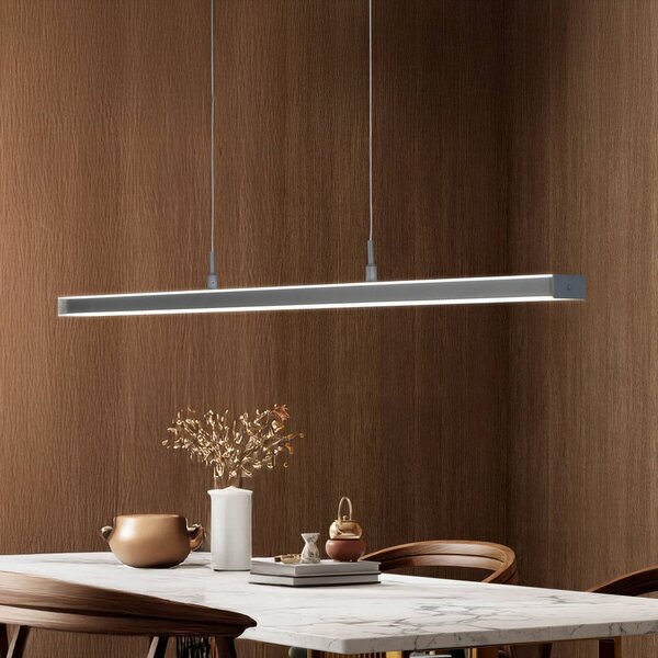 FISCHER & HONSEL Lampa wisząca Valeno, możliwość ściemniania, aluminiowy / szary / cynkowy, salon / jadalnia, metal, nowoczesny