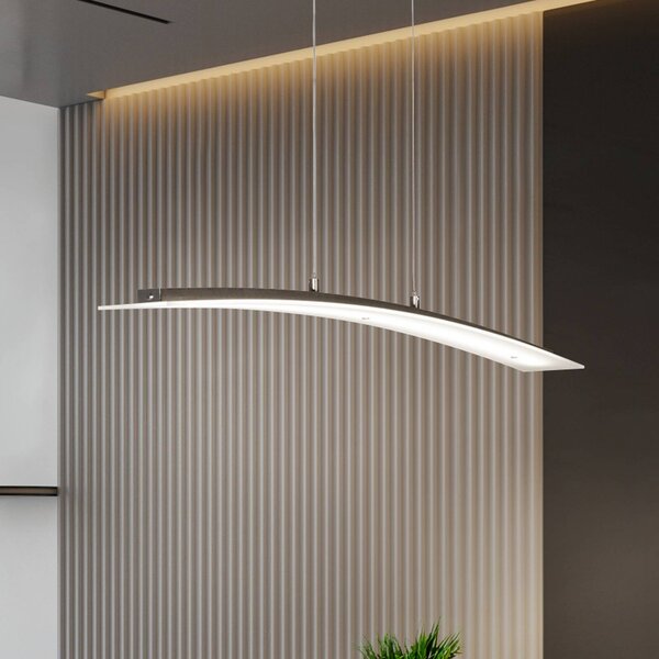FISCHER & HONSEL Lampa wisząca Mavero, możliwość ściemniania, aluminiowy / szary / cynkowy, salon / jadalnia, metal, nowoczesny