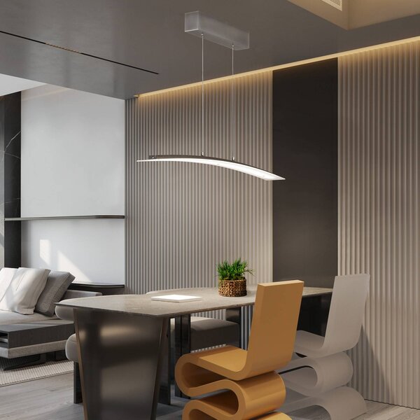 FISCHER & HONSEL Lampa wisząca Mavero, możliwość ściemniania, aluminiowy / szary / cynkowy, salon / jadalnia, metal, nowoczesny