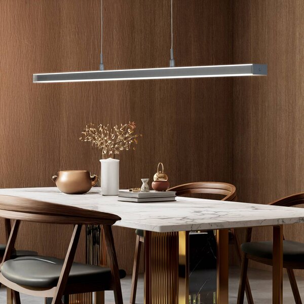 FISCHER & HONSEL Lampa wisząca Valeno, możliwość ściemniania, aluminiowy / szary / cynkowy, salon / jadalnia, metal, nowoczesny