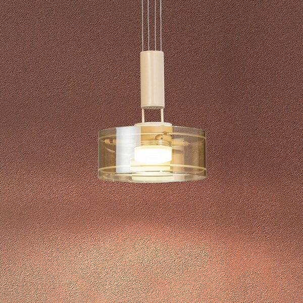 FISCHER & HONSEL Lampa wisząca LAVIN, możliwość ściemniania, kremowy / amber, salon / jadalnia, metal, nowoczesny