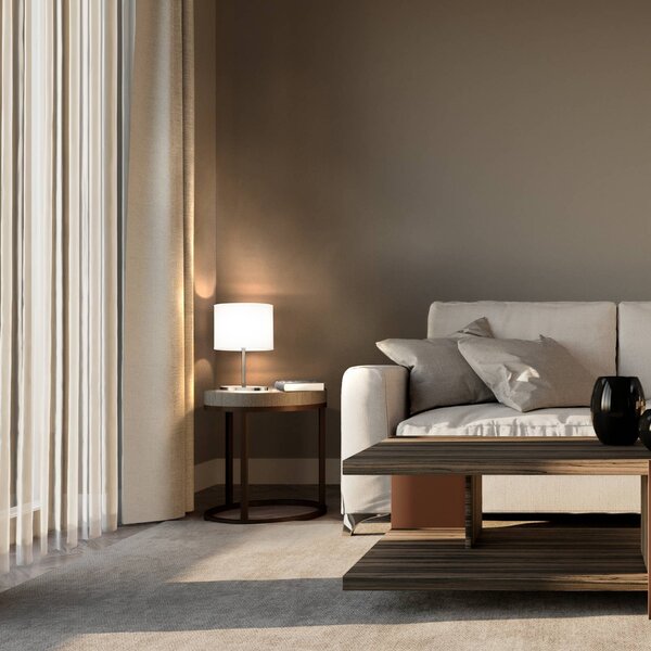 FISCHER & HONSEL Lampa stołowa Modena, biały / opal, salon / jadalnia, tkanina / materiał / jedwab, nowoczesny