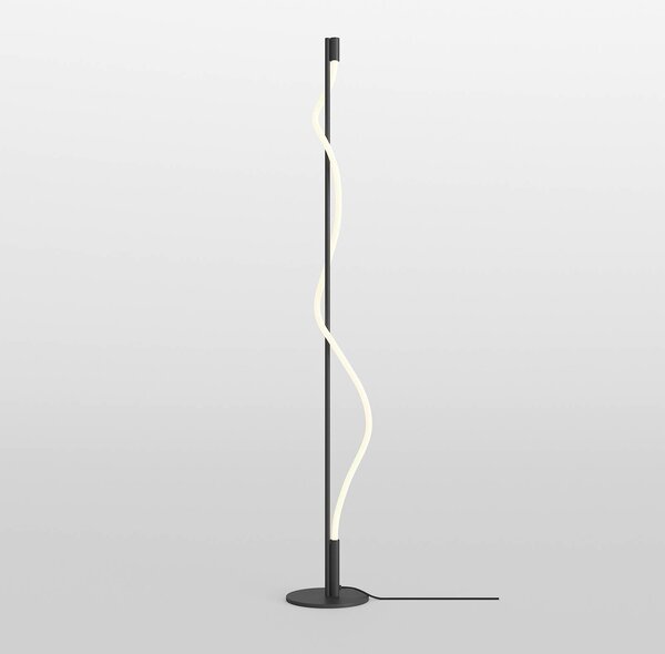 Maytoni Lampa stojąca LED Tau, czarny, salon / jadalnia, aluminium, nowoczesny
