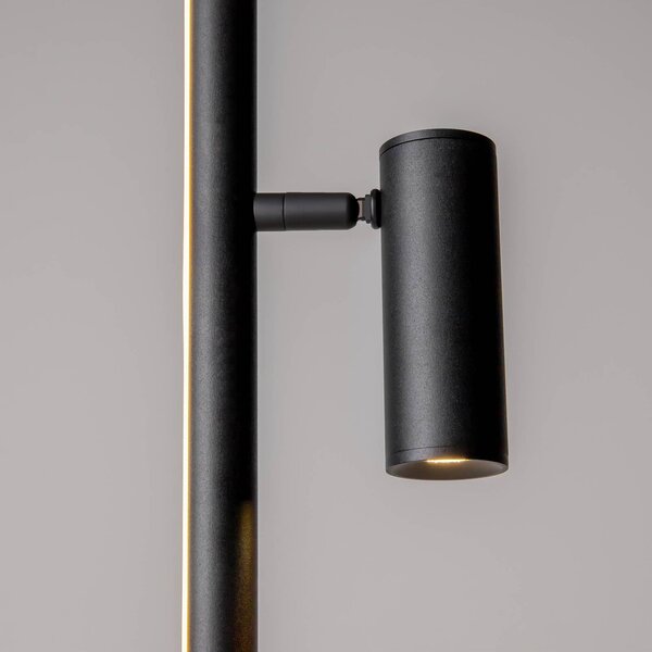 Maytoni Lampa stojąca LED Thin, możliwość ściemniania, czarny, salon / jadalnia, aluminium, nowoczesny