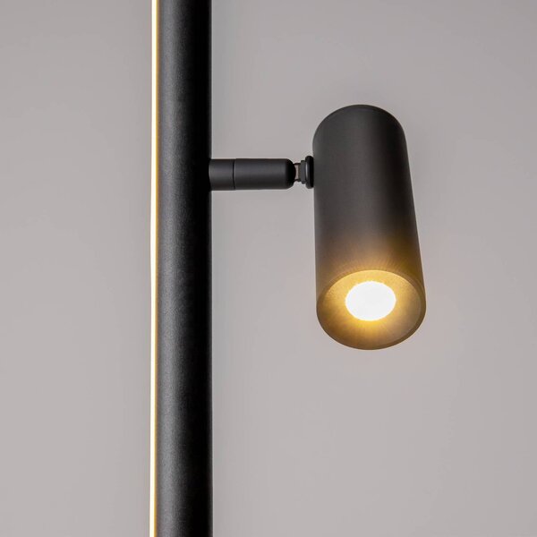 Maytoni Lampa stojąca LED Thin, możliwość ściemniania, czarny, salon / jadalnia, aluminium, nowoczesny