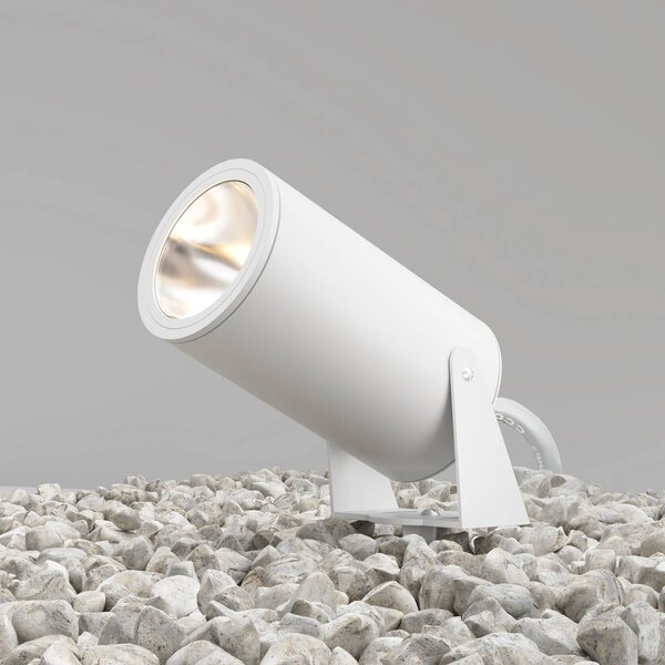 Maytoni reflektor z grotem ziemnym LED Bern, biały, aluminium, IP65 Bern, biały / opal, aluminium