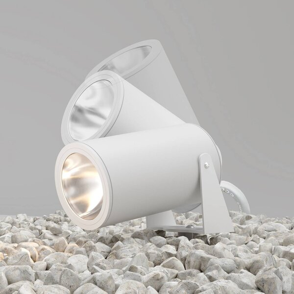 Maytoni reflektor z grotem ziemnym LED Bern, biały, aluminium, IP65 Bern, biały / opal, aluminium