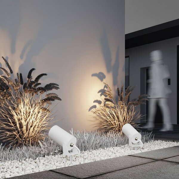 Maytoni reflektor z grotem ziemnym LED Bern, biały, aluminium, IP65 Bern, biały / opal, aluminium