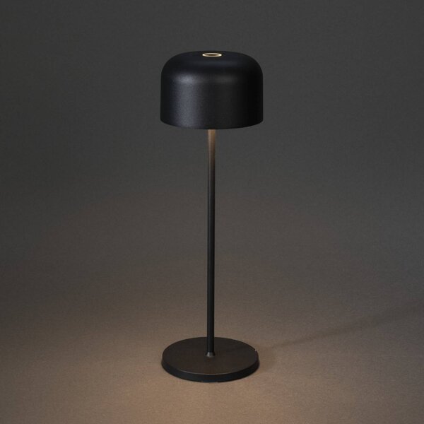 Konstsmide Lampa stołowa LED Lille, wysokość 36 cm, czarna, IP54, USB możliwość ściemniania, czarny, salon / jadalnia, aluminium, nowoczesny