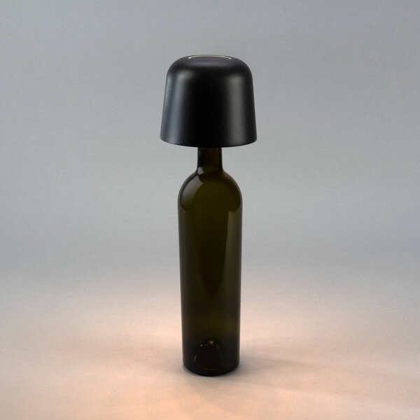Konstsmide Lampa stołowa LED z akumulatorem Biot, czarna, wysokość 30 cm, IP54, USB możliwość ściemniania, czarny, salon / jadalnia, aluminium, nowoczesny