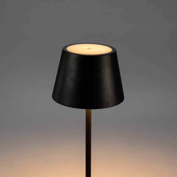 Konstsmide Lampa stojąca LED z akumulatorem Pomezia, czarna, 124 cm, IP54, USB możliwość ściemniania, czarny, salon / jadalnia, aluminium, nowoczesny