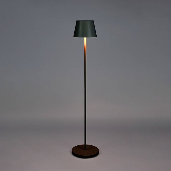 Konstsmide Lampa stojąca LED z akumulatorem Pomezia, czarna, 124 cm, IP54, USB możliwość ściemniania, czarny, salon / jadalnia, aluminium, nowoczesny