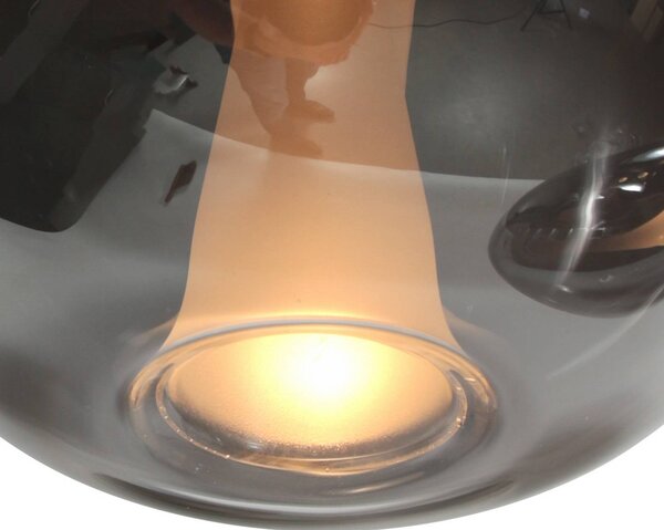 Mexlite Lampa wisząca Glimsy, możliwość ściemniania, aluminiowy / szary / cynkowy, salon / jadalnia, szkło