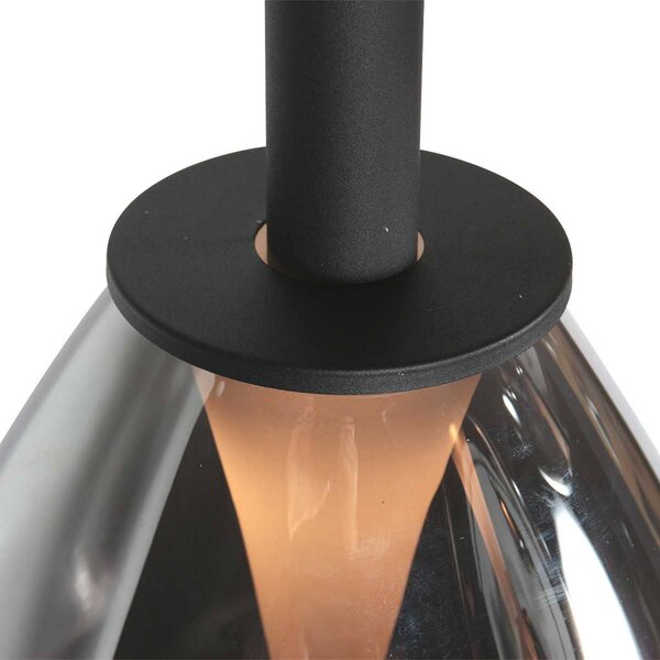 Mexlite Lampa wisząca Glimsy, możliwość ściemniania, aluminiowy / szary / cynkowy, salon / jadalnia, szkło