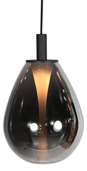 Mexlite Lampa wisząca Glimsy, możliwość ściemniania, aluminiowy / szary / cynkowy, salon / jadalnia, szkło