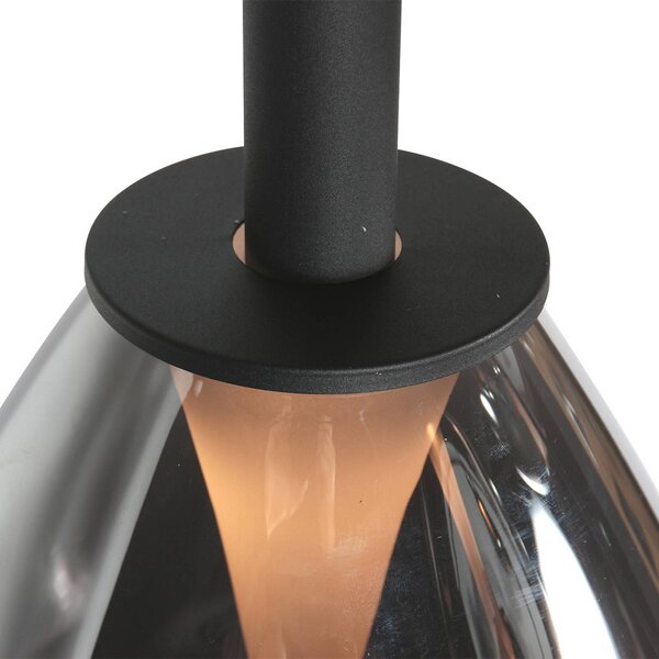 Mexlite Lampa wisząca Glimsy, możliwość ściemniania, aluminiowy / szary / cynkowy, salon / jadalnia, szkło