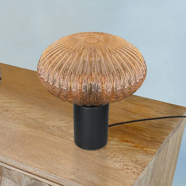 Mexlite Lampa stołowa Bloeba, kremowy / amber, salon / jadalnia, metal, nowoczesny