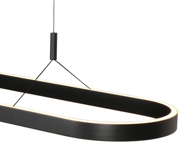 Steinhauer Lampa wisząca Mykty, możliwość ściemniania, czarny, salon / jadalnia, metal, nowoczesny