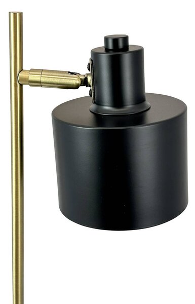 Dyberg Larsen Lampa stołowa Ocean, czarna/mosiężna, 43 cm Ocean, czarny, salon / jadalnia, metal, skandynawski