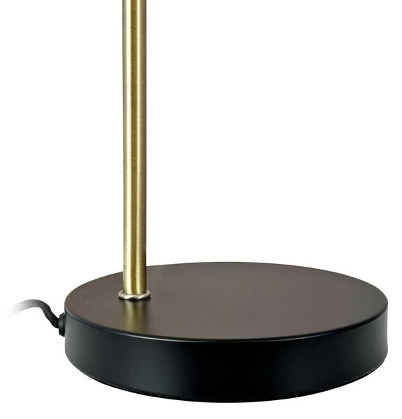 Dyberg Larsen Lampa stołowa Ocean, czarna/mosiężna, 43 cm Ocean, czarny, salon / jadalnia, metal, skandynawski
