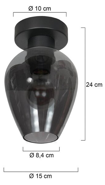 Mexlite Lampa sufitowa Bloeba, możliwość ściemniania, aluminiowy / szary / cynkowy, salon / jadalnia, szkło