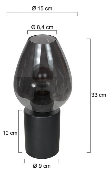Mexlite Lampa stołowa Bloeba, aluminiowy / szary / cynkowy, salon / jadalnia, szkło