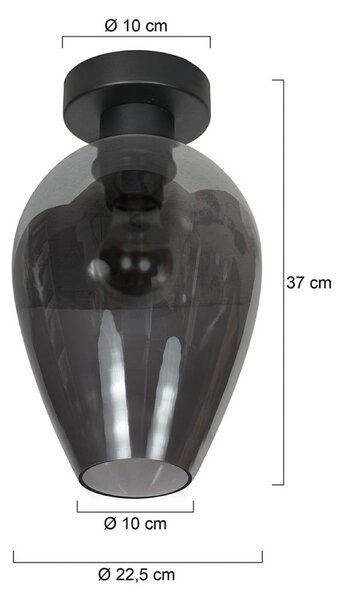 Mexlite Lampa sufitowa Bloeba, możliwość ściemniania, aluminiowy / szary / cynkowy, salon / jadalnia, szkło