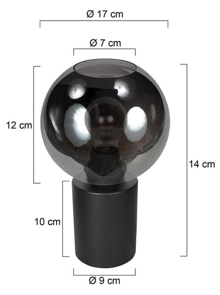 Steinhauer Lampa stołowa Bloeba, aluminiowy / szary / cynkowy, salon / jadalnia, szkło