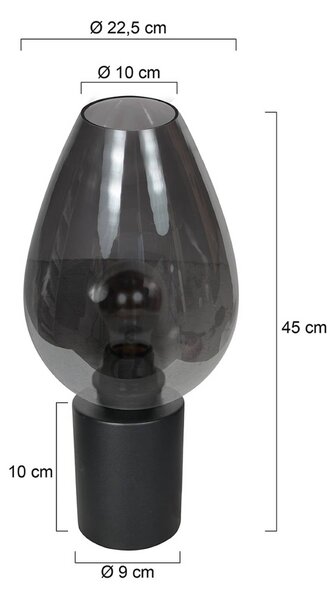 Mexlite Lampa stołowa Bloeba, aluminiowy / szary / cynkowy, salon / jadalnia, szkło