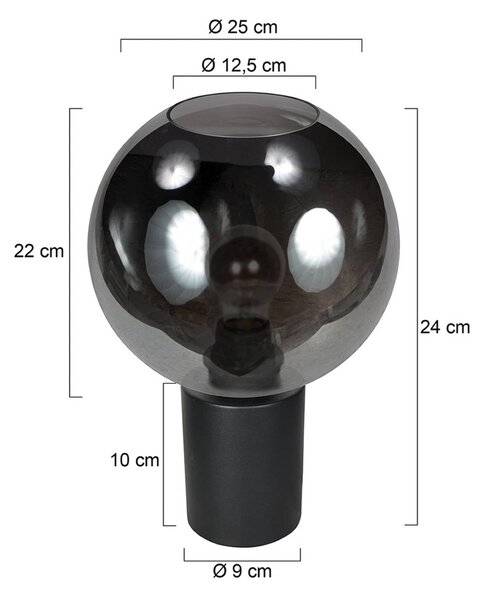 Mexlite Lampa stołowa Bloeba, aluminiowy / szary / cynkowy, salon / jadalnia, szkło