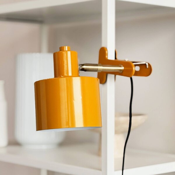 Dyberg Larsen Lampka z klipsem Ocean, żółty / pomarańczowy, sypialnia, metal, skandynawski