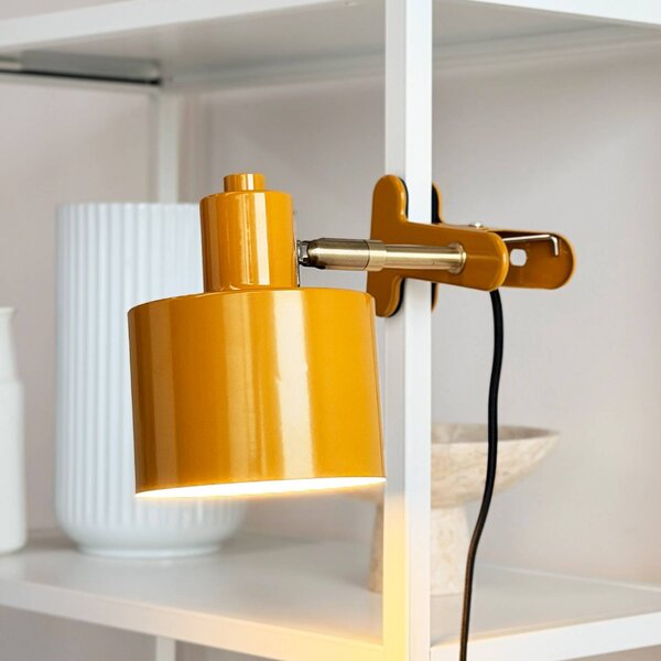 Dyberg Larsen Lampka z klipsem Ocean, żółty / pomarańczowy, sypialnia, metal, skandynawski