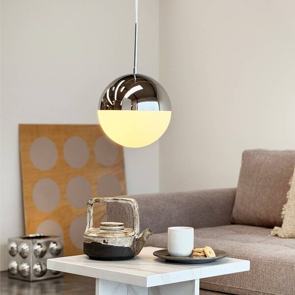 Dyberg Larsen Lampa wisząca Nova D25, możliwość ściemniania, chromowy / srebrny, salon / jadalnia, metal, skandynawski