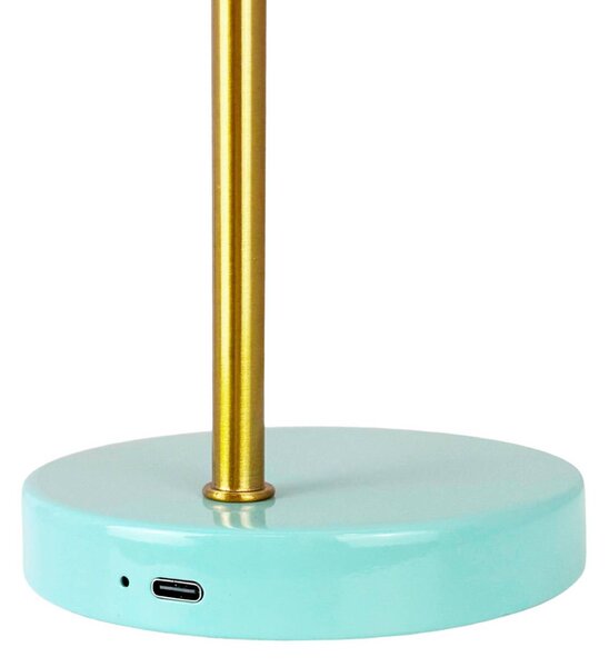Dyberg Larsen Lampa stołowa Ocean Mini, możliwość ściemniania, żółty / pomarańczowy, salon / jadalnia, metal, skandynawski