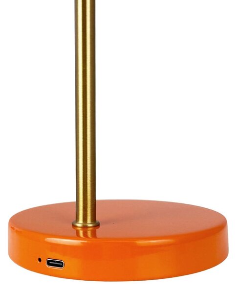 Dyberg Larsen Lampa stołowa Ocean Mini, możliwość ściemniania, żółty / pomarańczowy, salon / jadalnia, metal, skandynawski