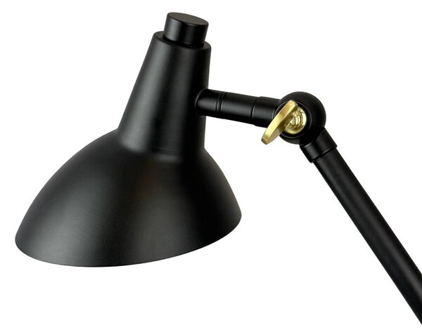 Dyberg Larsen Lampa stołowa Vela, czarny, salon / jadalnia, metal, skandynawski