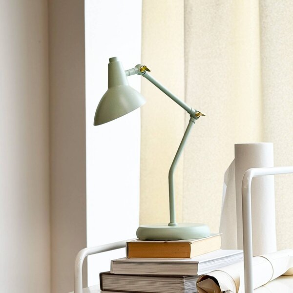 Dyberg Larsen Lampa stołowa Vela, zielony, salon / jadalnia, metal, skandynawski