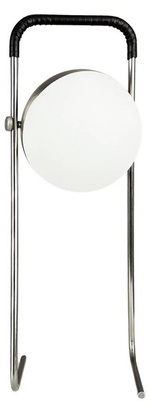 Dyberg Larsen Lampka stołowa LED Mova, czarna, IP44 możliwość ściemniania, chromowy / srebrny, salon / jadalnia, metal, skandynawski